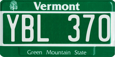 VT license plate YBL370