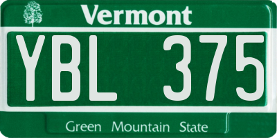VT license plate YBL375