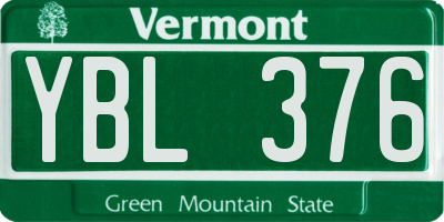 VT license plate YBL376