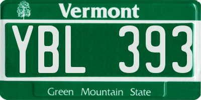 VT license plate YBL393