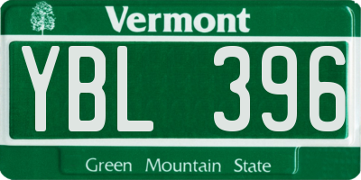 VT license plate YBL396