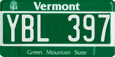 VT license plate YBL397