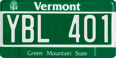 VT license plate YBL401