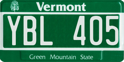 VT license plate YBL405