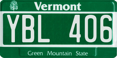 VT license plate YBL406