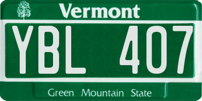 VT license plate YBL407