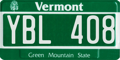 VT license plate YBL408
