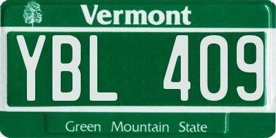 VT license plate YBL409