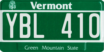 VT license plate YBL410
