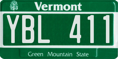 VT license plate YBL411