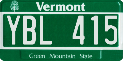VT license plate YBL415