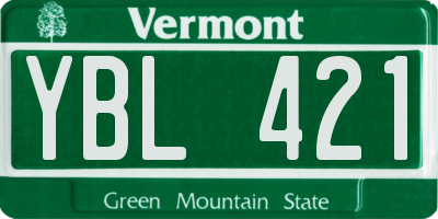 VT license plate YBL421