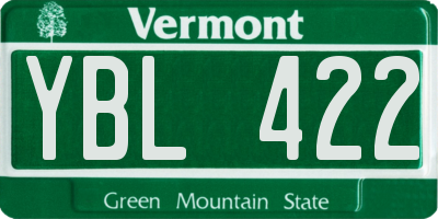 VT license plate YBL422