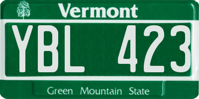 VT license plate YBL423