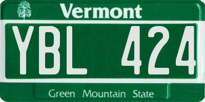 VT license plate YBL424