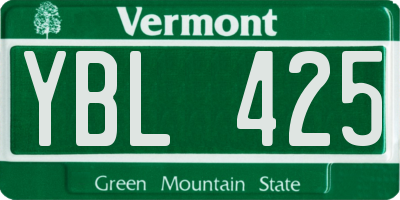 VT license plate YBL425