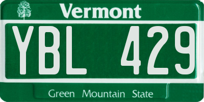 VT license plate YBL429