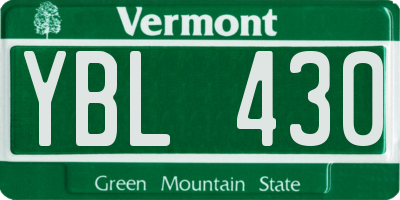 VT license plate YBL430