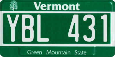 VT license plate YBL431