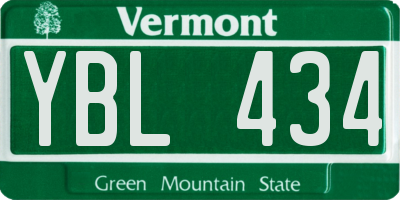 VT license plate YBL434