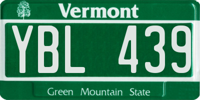VT license plate YBL439