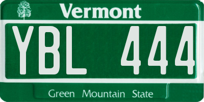 VT license plate YBL444