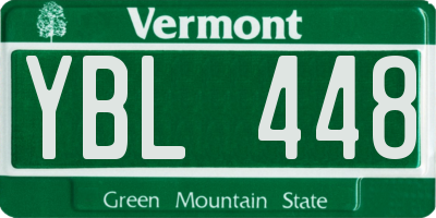 VT license plate YBL448