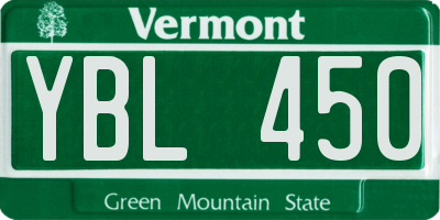 VT license plate YBL450