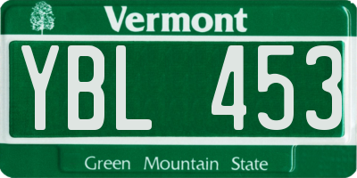 VT license plate YBL453