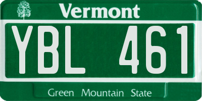 VT license plate YBL461