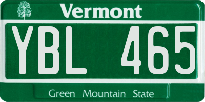 VT license plate YBL465