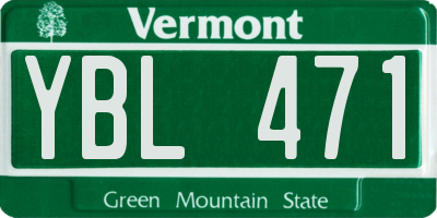 VT license plate YBL471