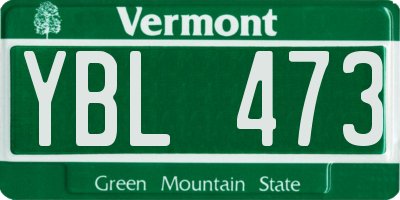 VT license plate YBL473