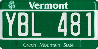 VT license plate YBL481