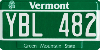 VT license plate YBL482