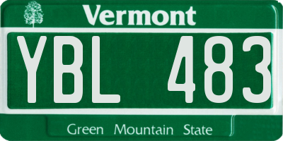 VT license plate YBL483