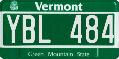 VT license plate YBL484