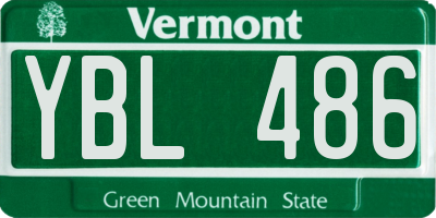 VT license plate YBL486