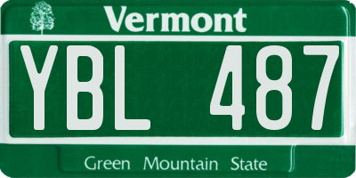VT license plate YBL487
