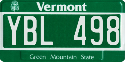VT license plate YBL498