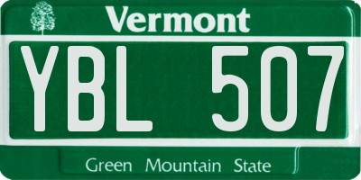 VT license plate YBL507