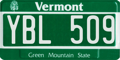 VT license plate YBL509