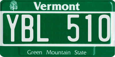 VT license plate YBL510