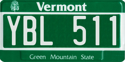 VT license plate YBL511