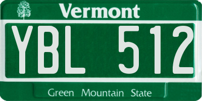 VT license plate YBL512