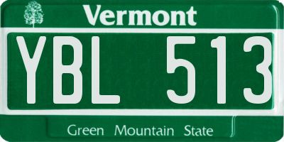 VT license plate YBL513