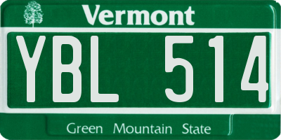 VT license plate YBL514