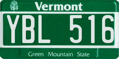 VT license plate YBL516