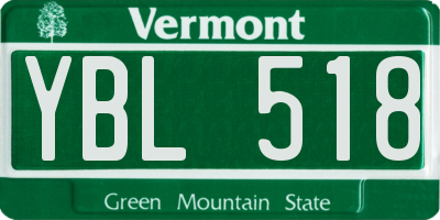 VT license plate YBL518