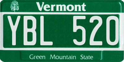 VT license plate YBL520